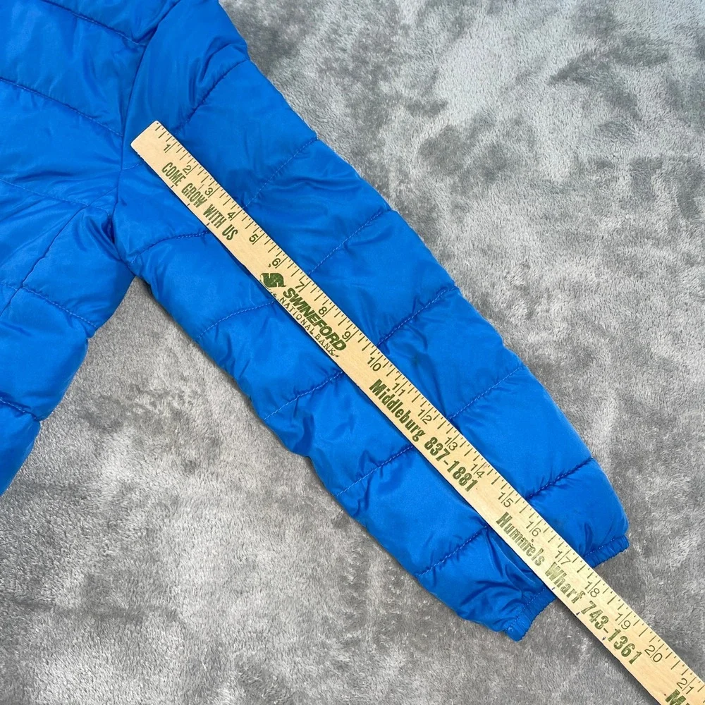The Children's Place Puffer Jacket Kids XL 14 Blue Full‎ Zip Quilted Coat